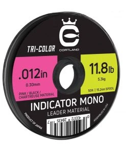 Cortland Indicator Mono Leader Tri-Color 50 Ft