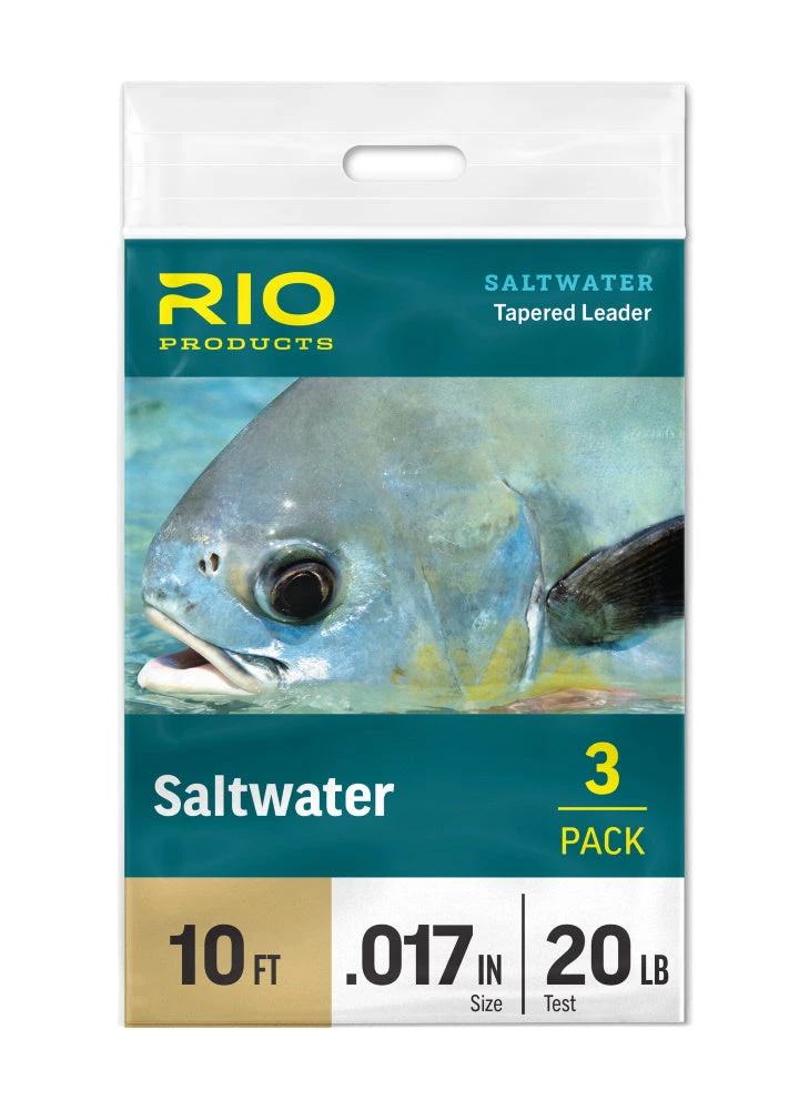 Rio Saltwater Tapered Leader 10ft 3-Pack 3 Rio Saltwater Tapered Leader 10ft 3-Pack